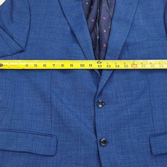 Tommy Hilfiger Size 46R Mens Blue Sport Jacket Blazer Wool Blend Two Back Slit - Picture 3 of 15